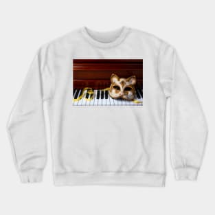 Cat Mask On Piano Keys Crewneck Sweatshirt